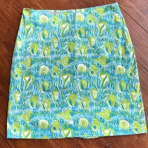 Barbara Gerwit Vintage turquoise, lime green skirt